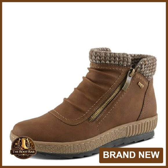 Water-Resistant Vegan Leather Ankle Booties with Dual Zippers & Shearling Lining - Picture 2 of 8